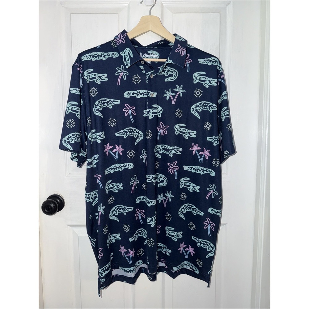 Chubbies Polo Shirt "Neon Glade" - Men's Performance Polo 2.0 XXL Golf Preppy